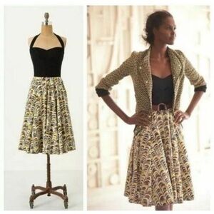 Girls From Savoy | Anthropologie feathers Halter Dress swing dress Sz 6